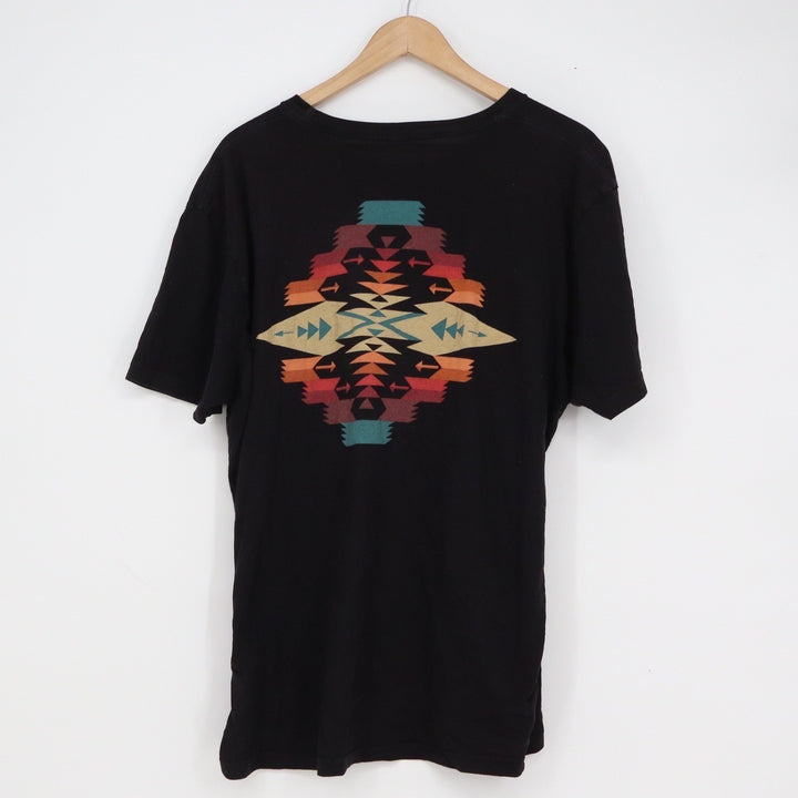 Pendleton Mens XL Black Graphic T-Shirt Southwestern Back Print Cotton Tee