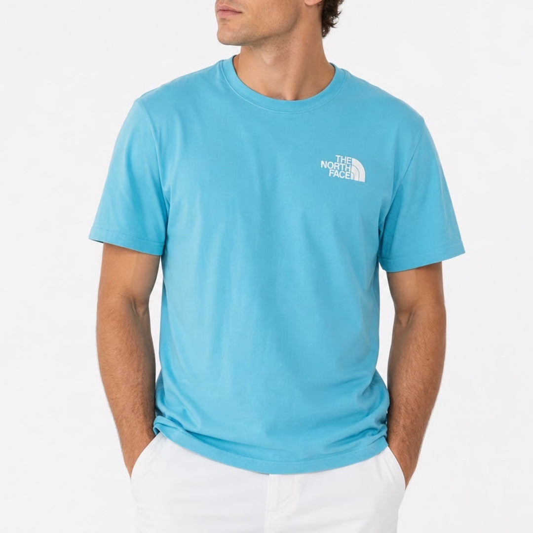 The North Face Mens Light Blue Graphic Box Logo T-Shirt Size M