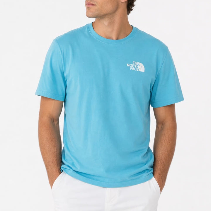 The North Face Mens Light Blue Graphic Box Logo T-Shirt Size M
