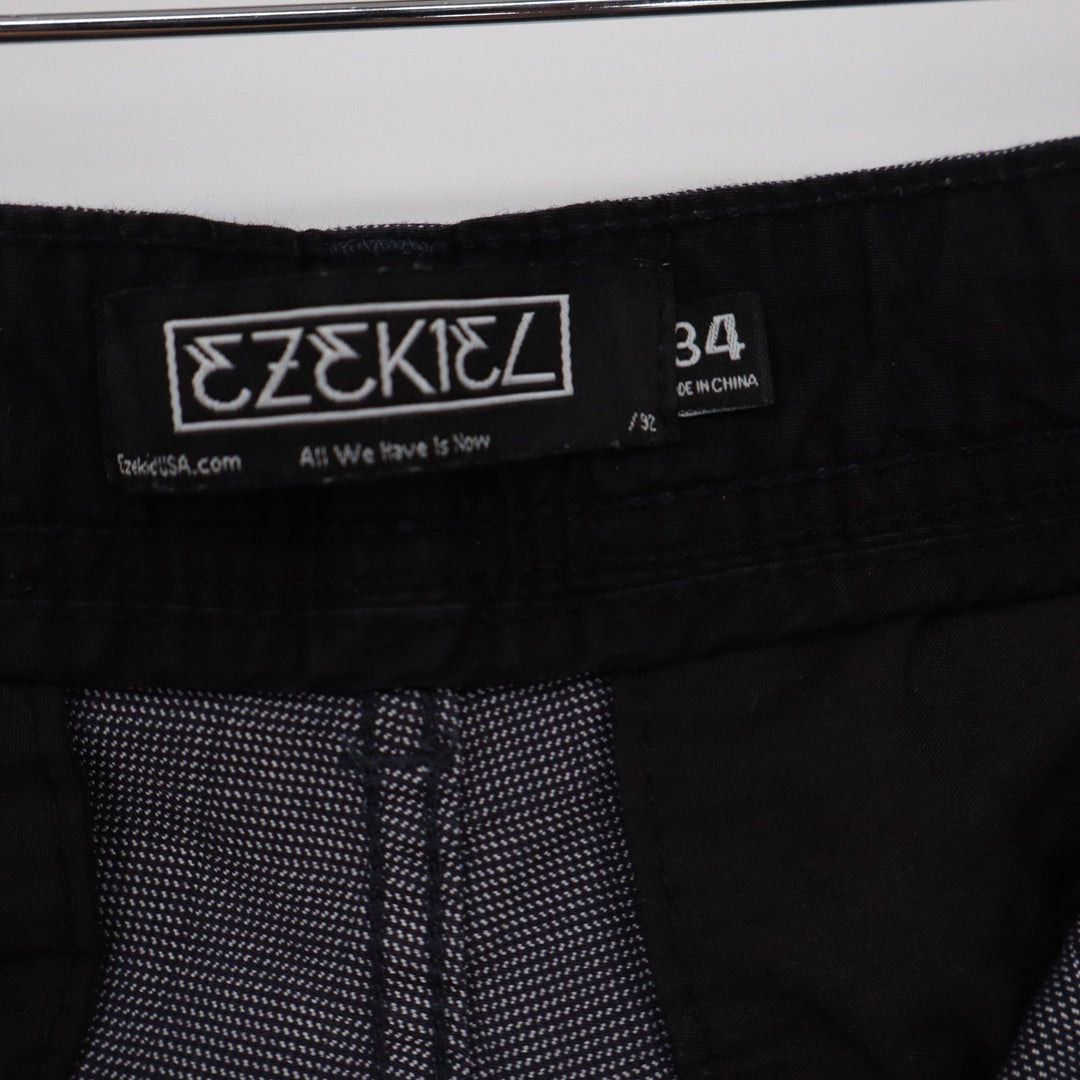 Ezekiel Mens Charcoal Gray Textured Chino Shorts Size 34 Stretch