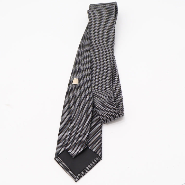 Michael Kors Necktie Mens OS Micro-Check Textured Black White Grey Excellent