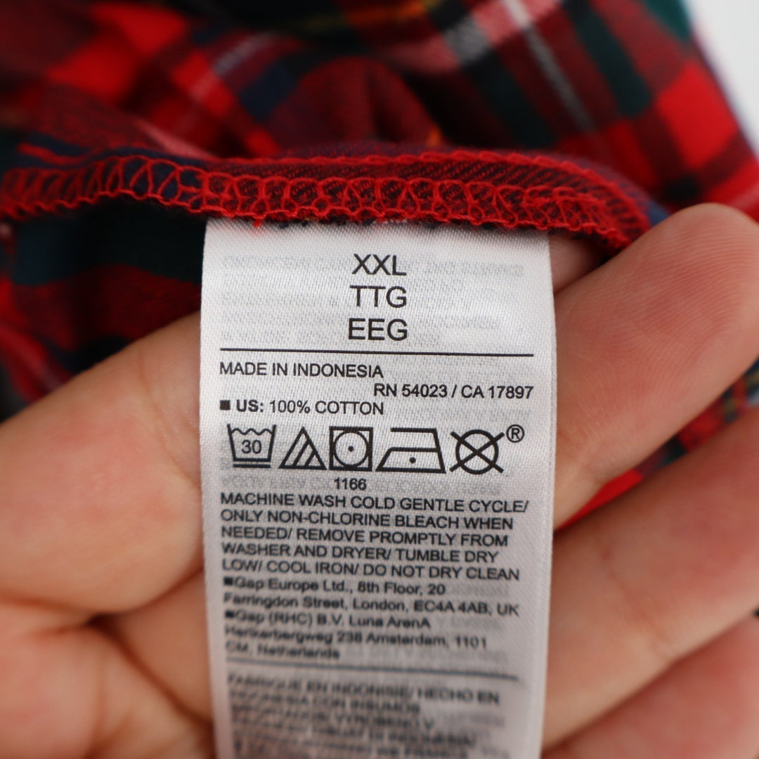 Old Navy Classic Flannel Shirt Womens 2XL Red Plaid Cotton Long Sleeve Button Up