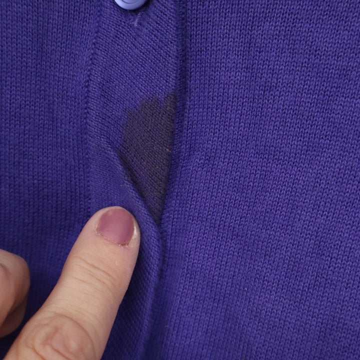 Banana Republic Womens XS Purple Cotton Button Front Crewneck Cardigan Sweater