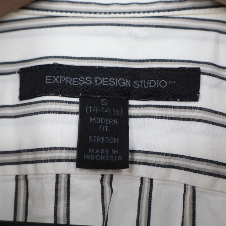 EXPRESS DESIGN STUDIO Modern Fit Striped Button Down Shirt Size S Stretch