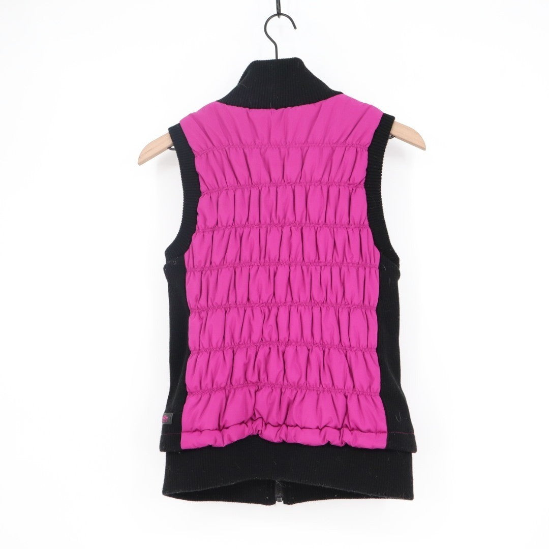 Calvin Klein Performance Puffer Vest Womens Medium Pink Black Full Zip Pockets
