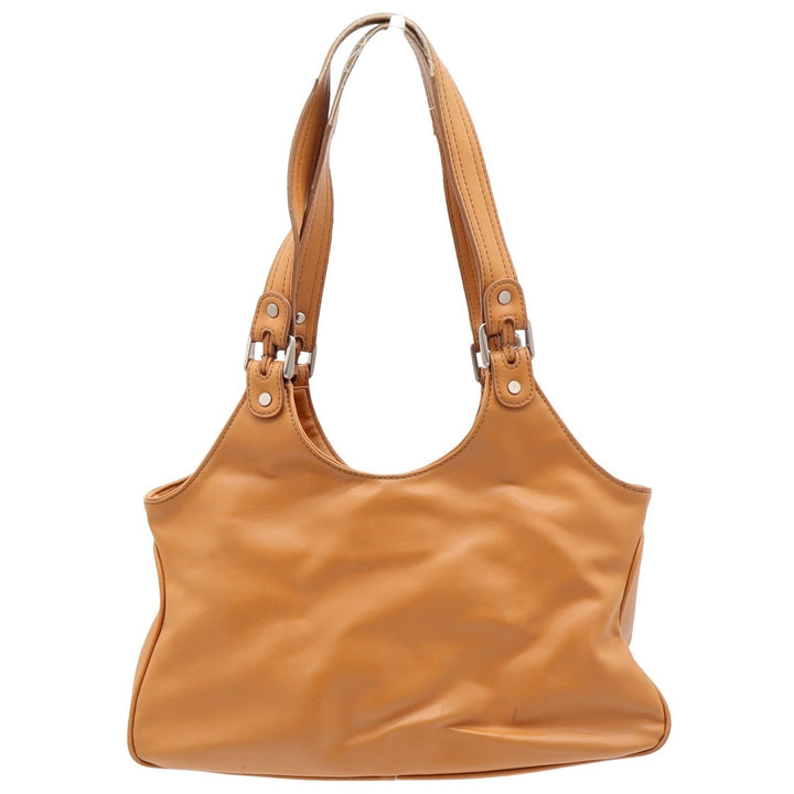 Nine West Shoulder Bag Womens Medium Tan Faux Leather Multi Pocket Satchel Good