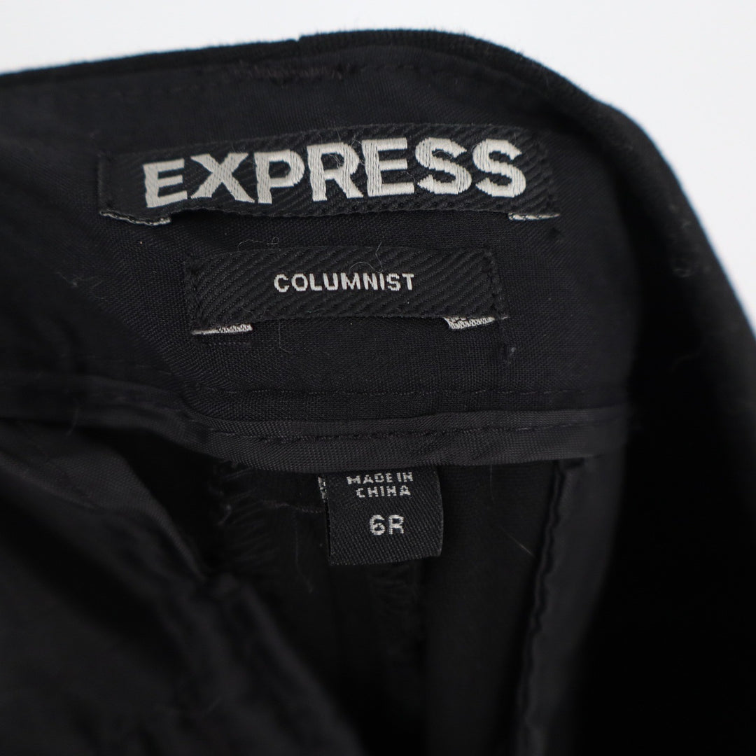 Express Columnist Black Slim Leg Dress Pants Womens 6R Mid Rise Stretch Trousers