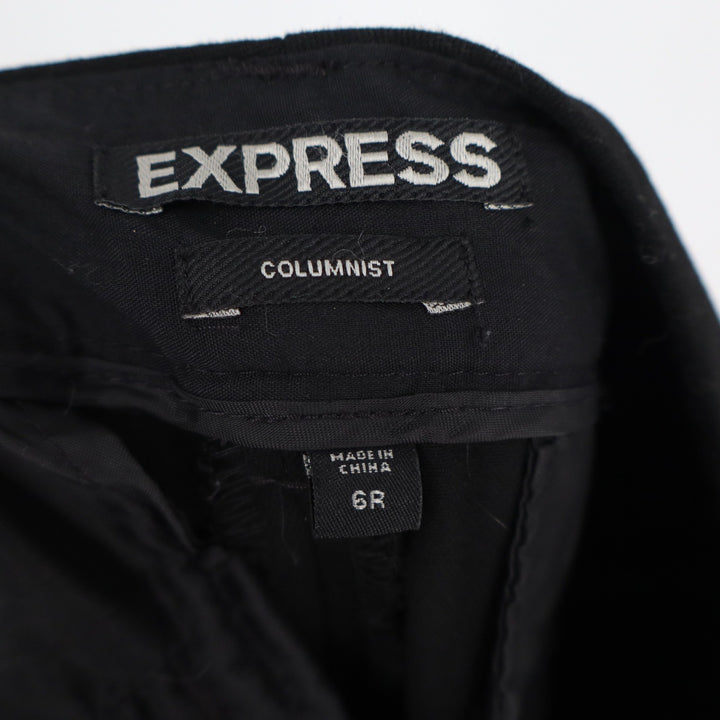Express Columnist Black Slim Leg Dress Pants Womens 6R Mid Rise Stretch Trousers