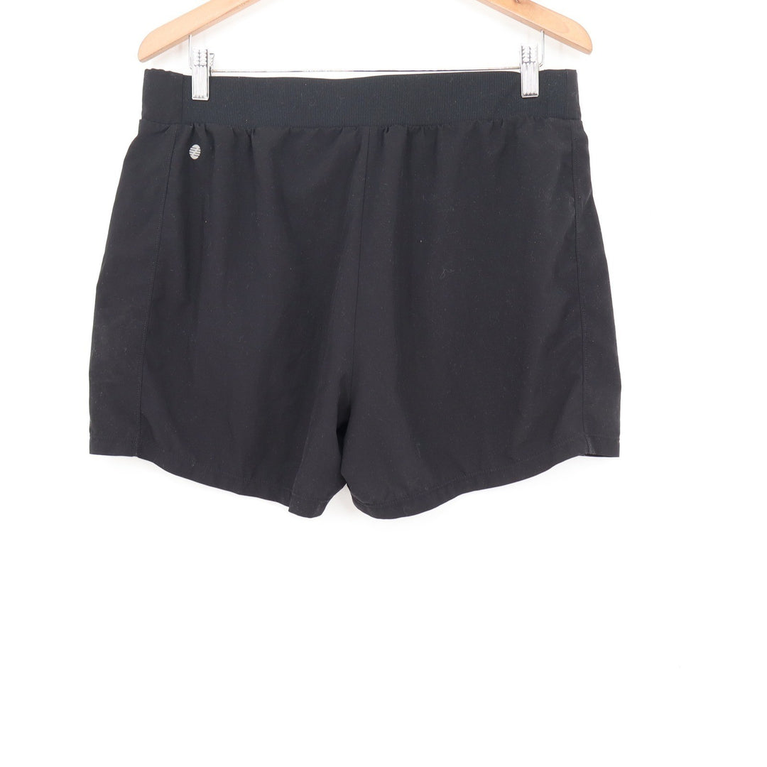 Z by Zella Womens Black Active Workout Shorts Front Zip Pockets Size L