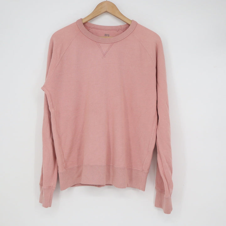 Uniqlo Pink Crew Neck Raglan Sleeve Cotton Sweatshirt Small