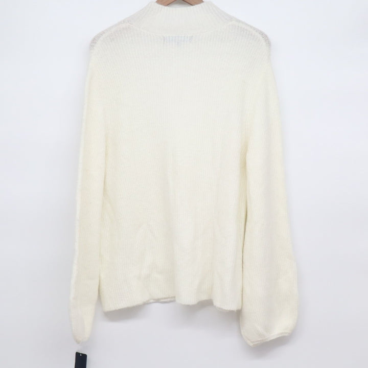 Rachel Roy Collection Shayla Sweater Womens XL Ivory Knitted Blouson Sleeve
