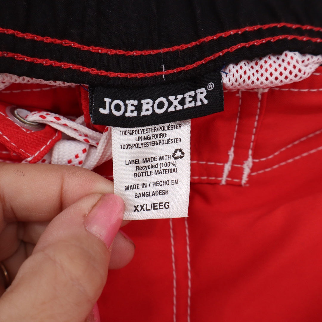 Joe Boxer Swim Trunks Mens XXL Red White Stripe Cargo Board Shorts Excellent