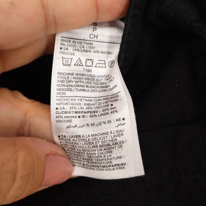 Old Navy Womens Black Linen Blend Cami Romper Size S Pockets Adjustable Straps