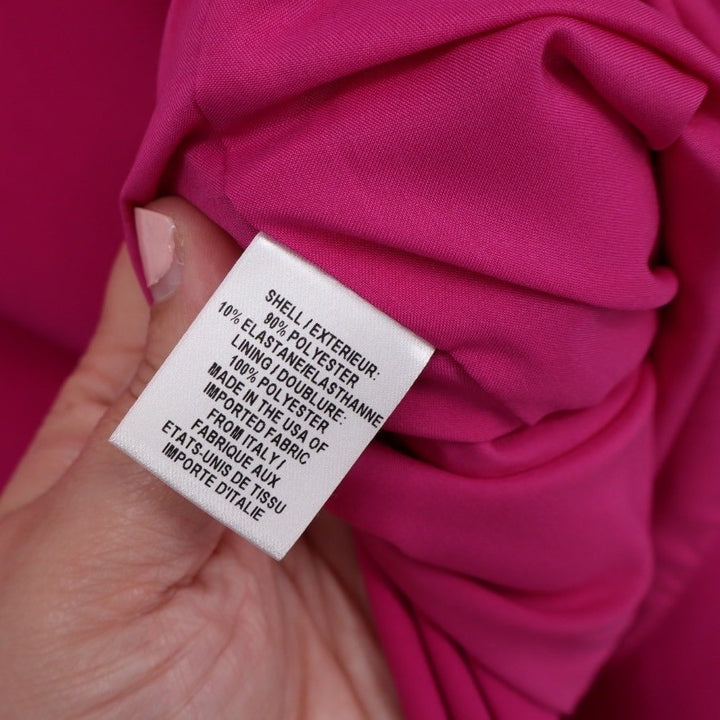 Milly Hot Pink V Neck Fit Flare Dress Size 10 Spaghetti Straps