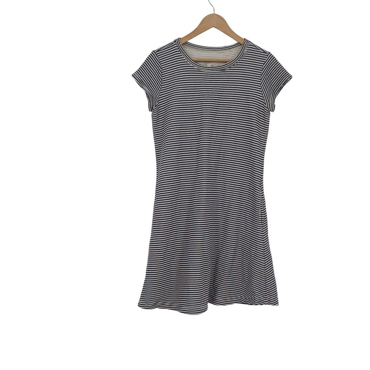Current Elliott The Beach Tee Dress Stripe Terry Navy White Mini Size 2