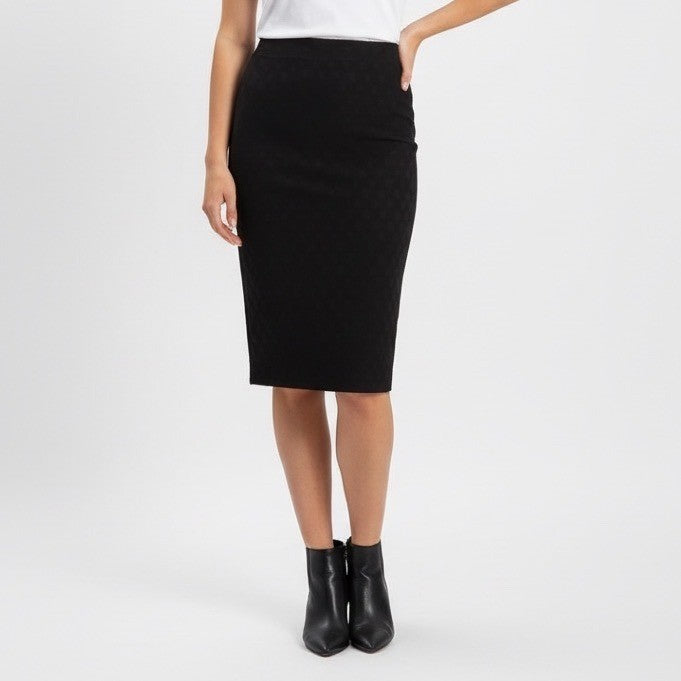 Aqua Straight & Pencil Skirt Womens XS Black Lined Stretch Textured Office Wear