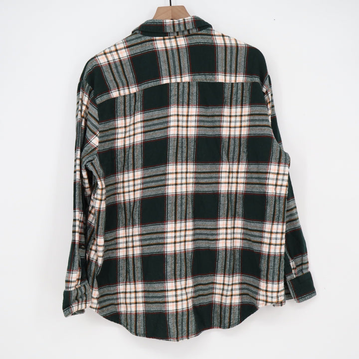 Gap Mens Green Plaid Flannel Button Down Shirt Long Sleeve Cotton Large