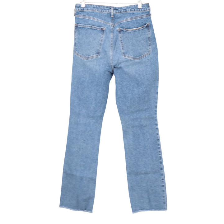 Old Navy Extra High-Rise Kicker Boot-Cut Jeans Blue Raw Hem Size 12