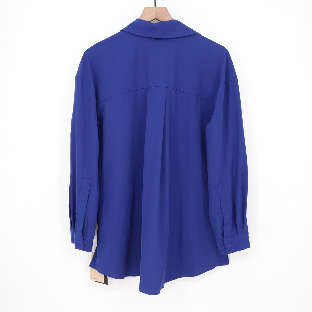 Nike 24.7 Dri-FIT Womens Royal Blue Long Sleeve Snap Button Top XS
