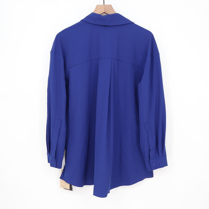 Nike 24.7 Dri-FIT Womens Royal Blue Long Sleeve Snap Button Top XS