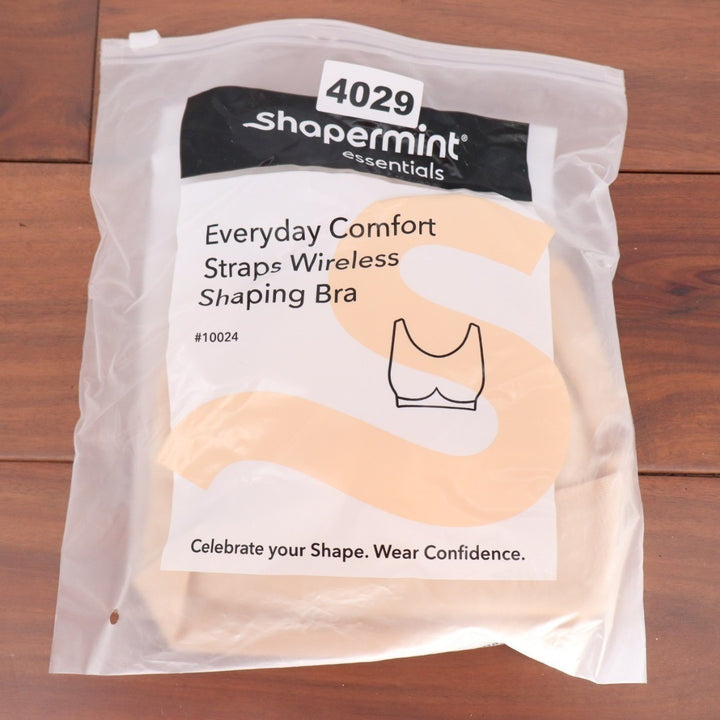 Shapermint Essentials Everyday Comfort Straps Wireless Shaping Bra Medium Beige