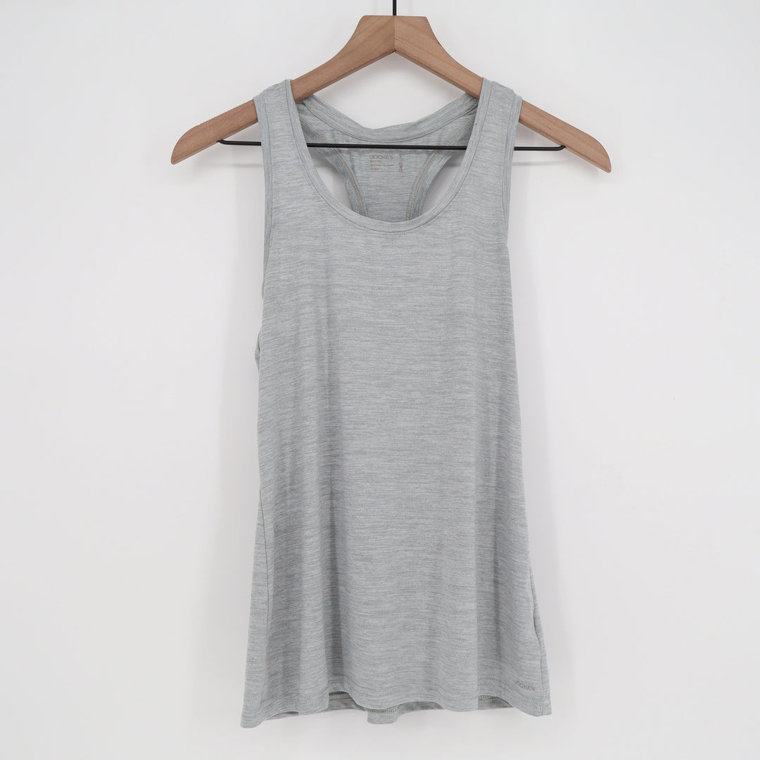 Jockey Womens Heather Gray Racerback Performance Workout Tank Top Size S