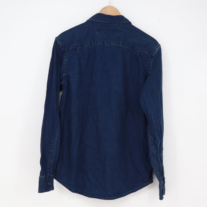 Old Navy Shirt Mens S Everyday Shirt Dark Wash Blue Button-down Excellent