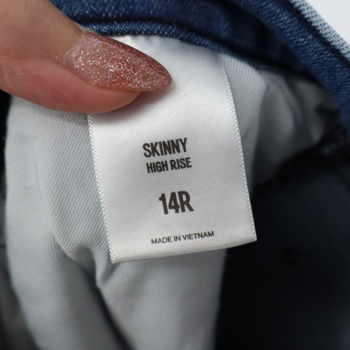 EXPRESS Skinny High Rise Distressed Jeans Blue Size 14 R