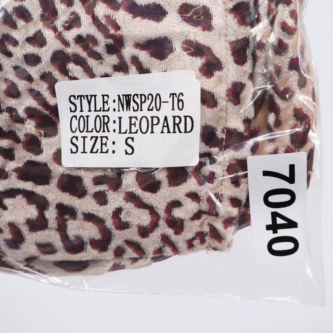 Naked Wardrobe The Statement Leopard Print Crop Top Long Sleeve Small