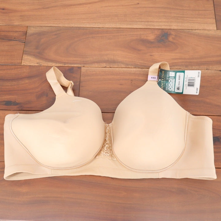 Vanity Fair Beauty Back Full Figure Wireless Bra 44D Beige Adjustable Straps