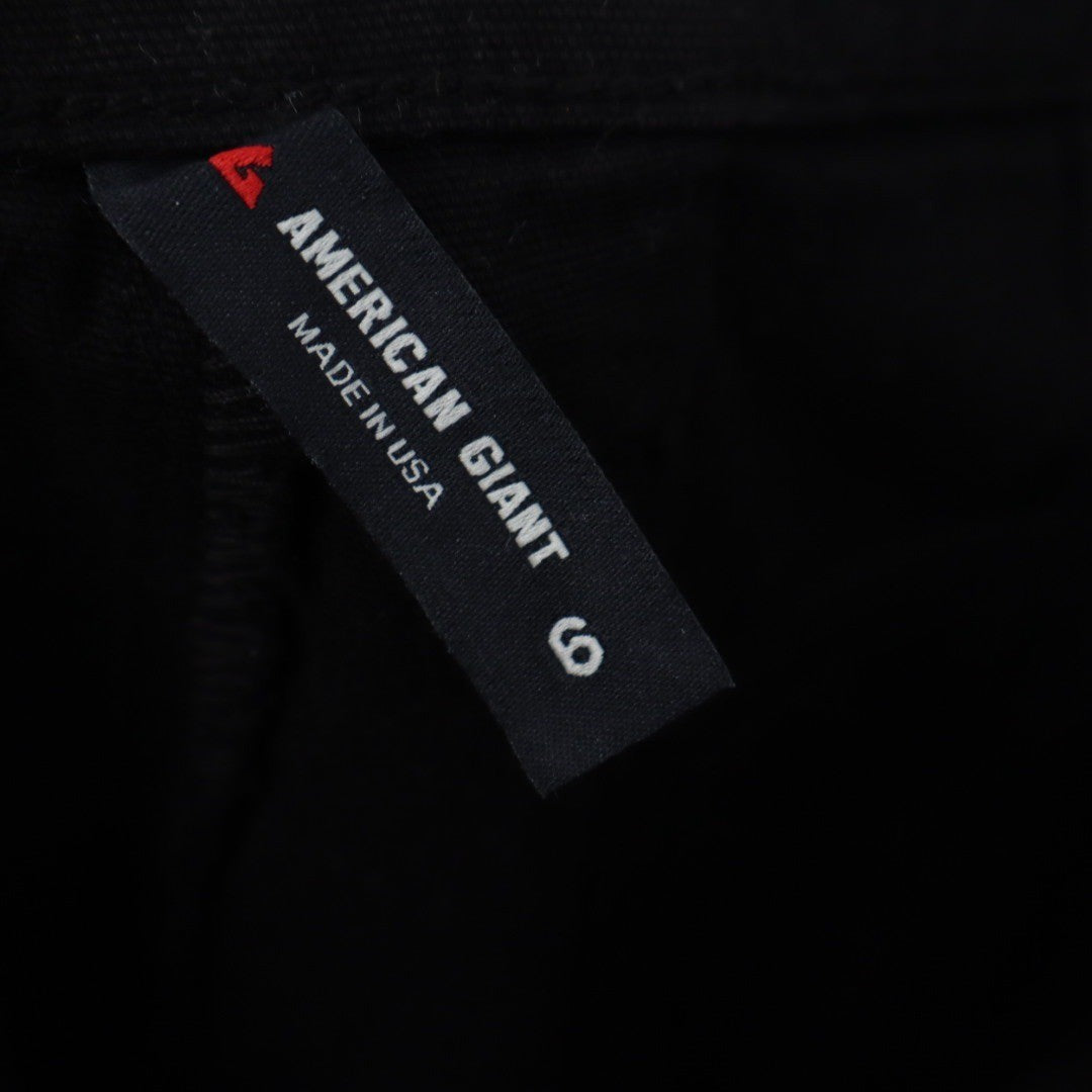 American Giant Black Wide Leg Cropped Pants Size 6 Made in USA