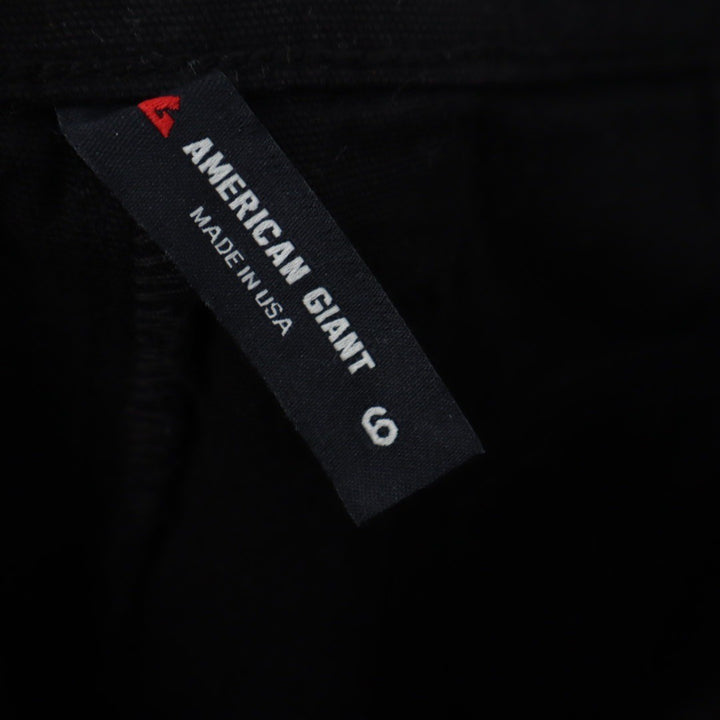 American Giant Black Wide Leg Cropped Pants Size 6 Made in USA