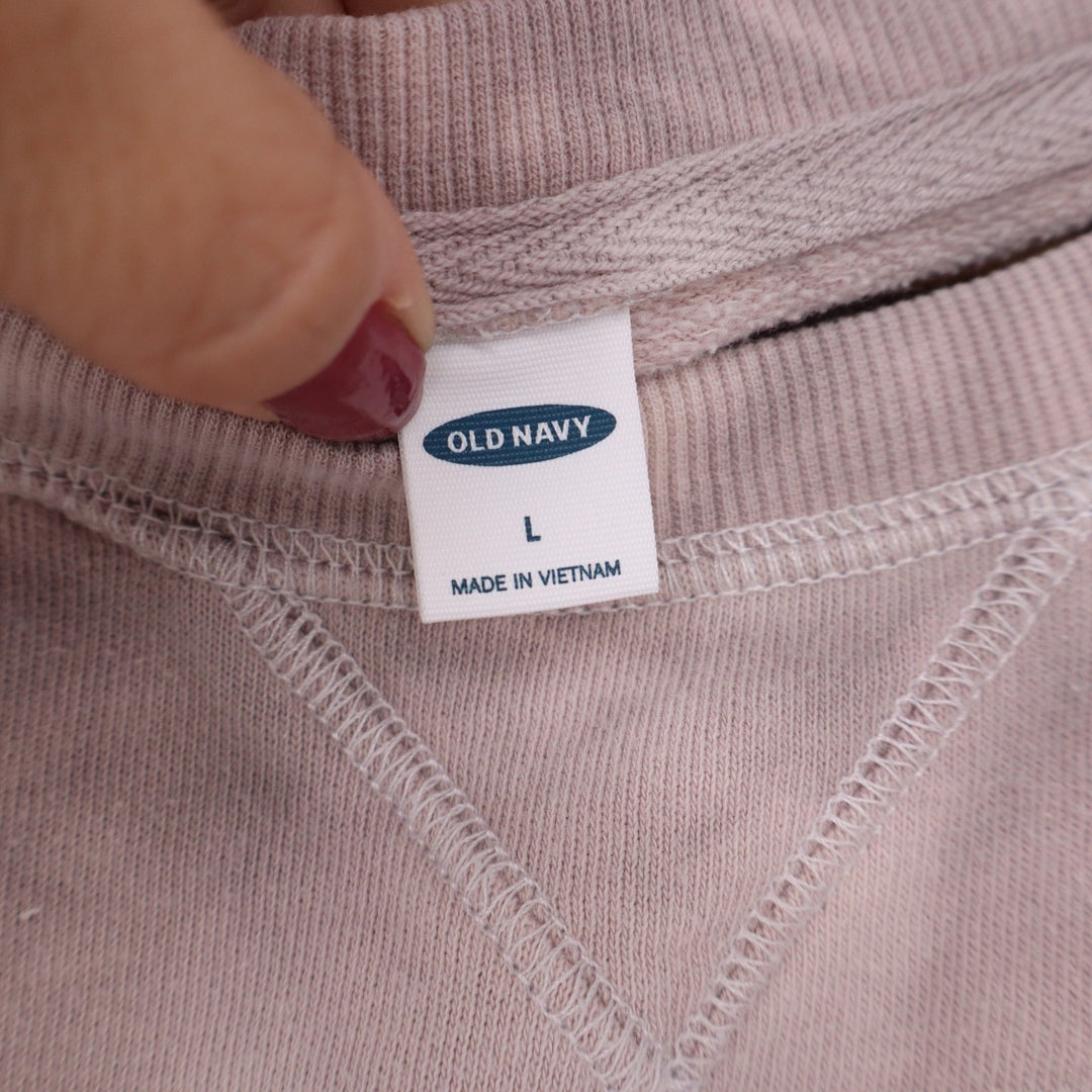 Old Navy Sweatshirt Womens L Raglan Tie-Dye Mauve Grey French Terry Excellent