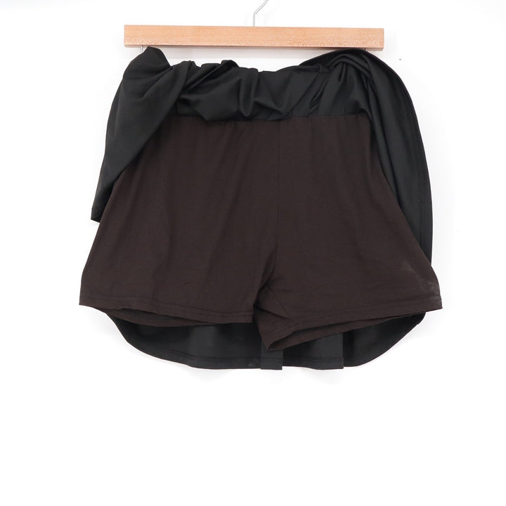 Indero Active Womens Large Black Pleated Athletic Skort Tennis Golf Skirt L