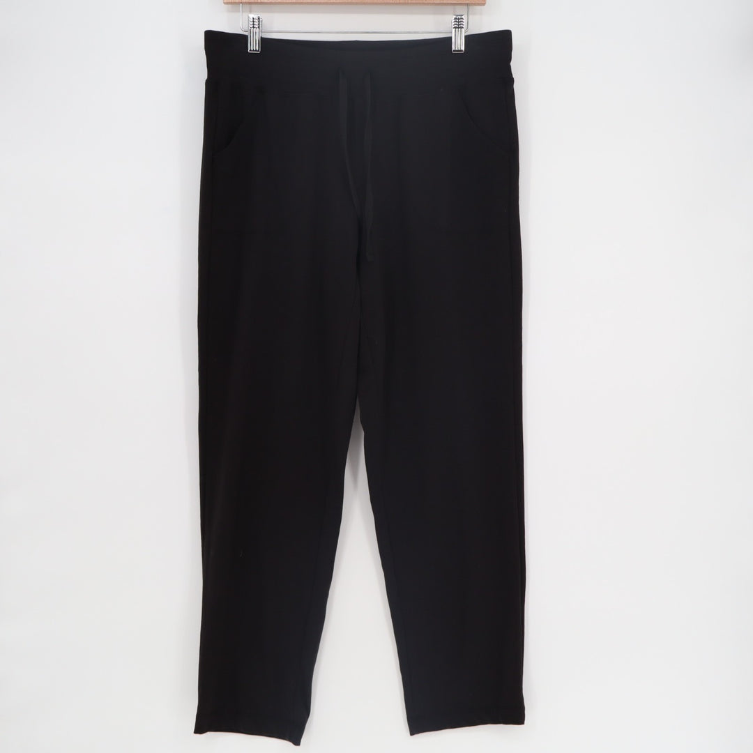 Athletic Works Track Pants Womens M(8-10) Black Cotton Stretch Slash Pockets