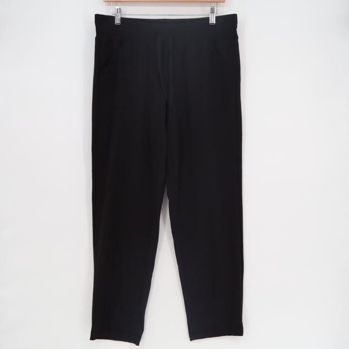 Athletic Works Track Pants Womens M(8-10) Black Cotton Stretch Slash Pockets