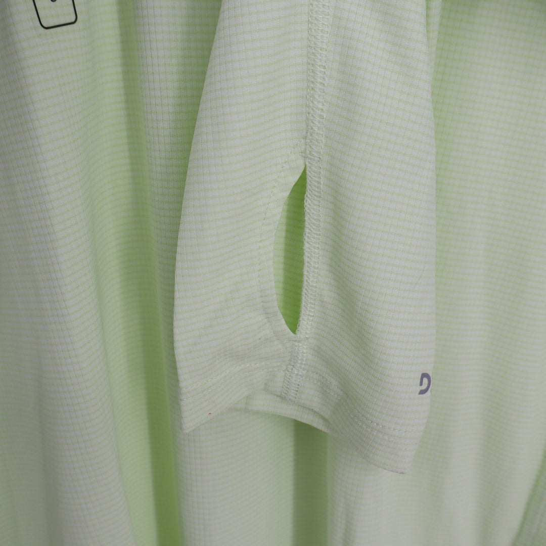 DSG Run LS Tee Mens Small Pale Neon Green Reflective Long Sleeve Training Shirt