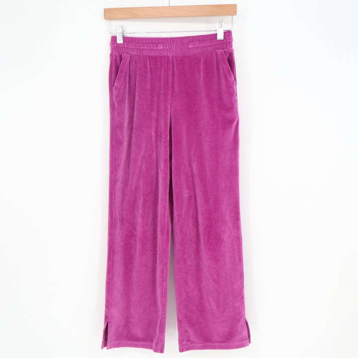 90 Degree by Reflex Sleepover Pant Girls L 12 Rib Velour Purple Wide Leg Exc
