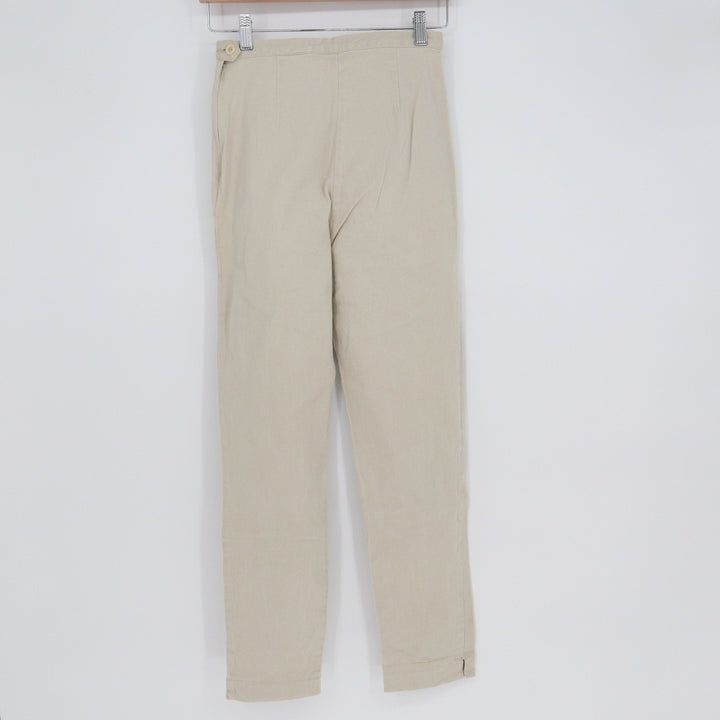 Limited America Vintage High Waisted Cigarette Pants Tan Khaki Side Zip Size 8