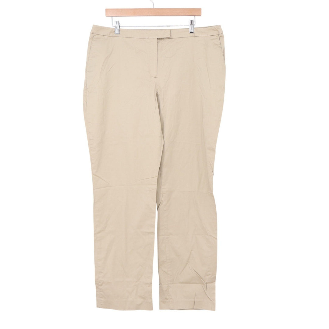 Jones New York Collection Tan Khaki Stretch Straight Leg Trousers Mens Size 16