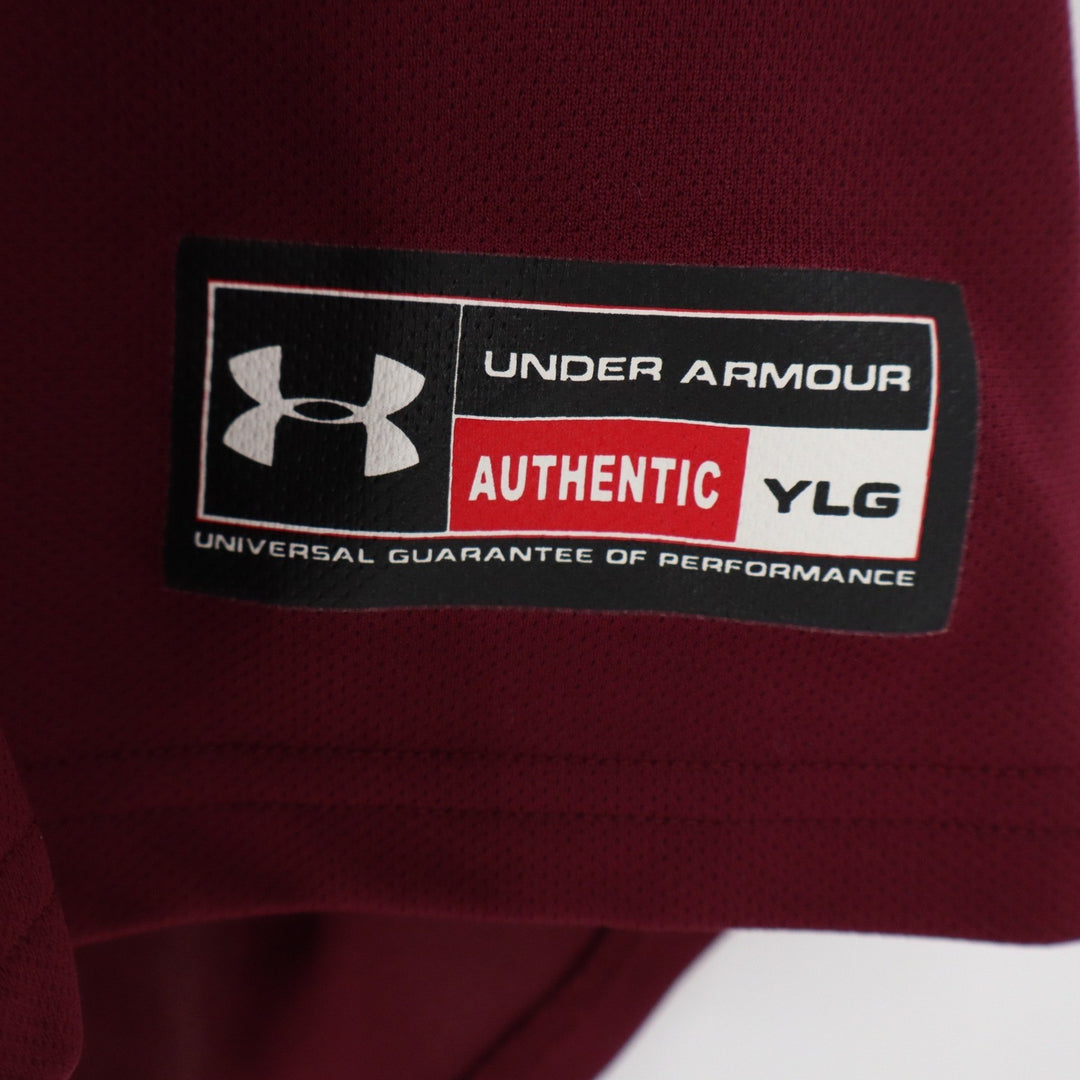 Under Armour Youth Large Maroon GV Baseball Jersey Henley Short Sleeve