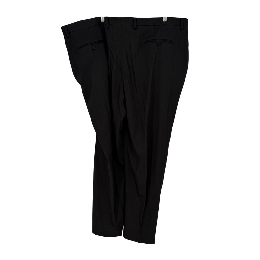 MTAILOR Mens Black Dress Pants Size 44x32 Flat Front Straight Leg Formal