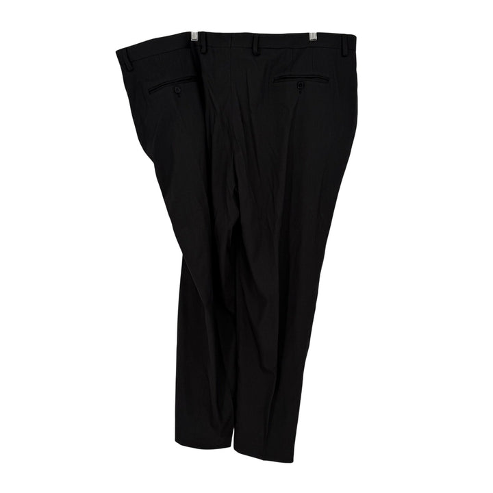 MTAILOR Mens Black Dress Pants Size 44x32 Flat Front Straight Leg Formal