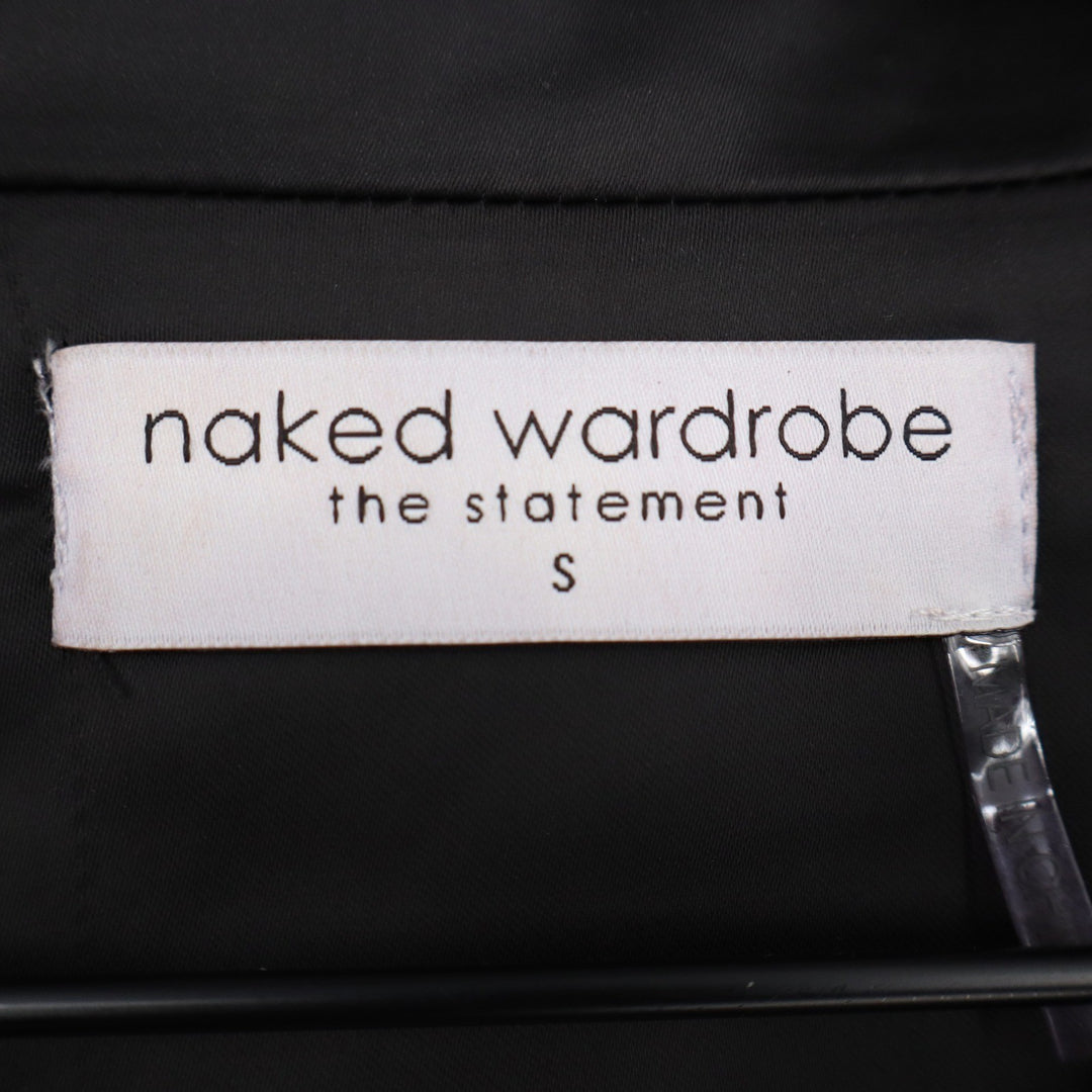 Naked Wardrobe The Statement Black Cropped Garter Blazer Small