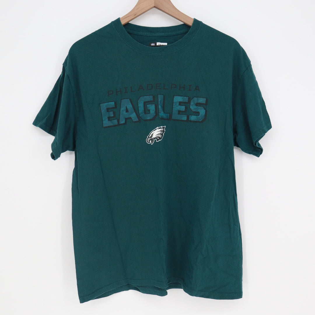 NFL Team Apparel Philadelphia Eagles Mens Large Green Graphic T-Shirt Football