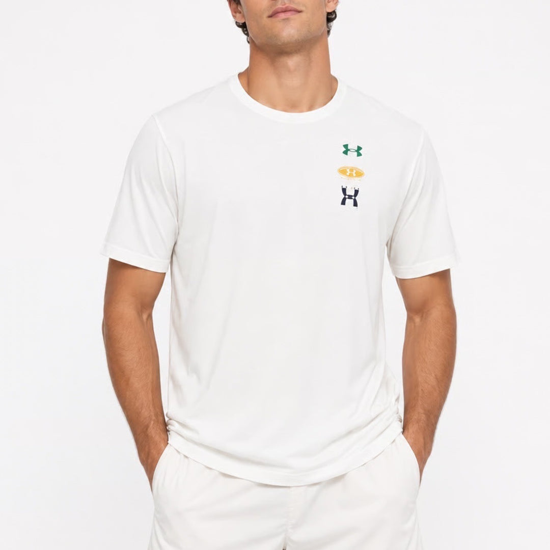 Under Armour Mens Evol Logo SS White Graphic T-Shirt XL