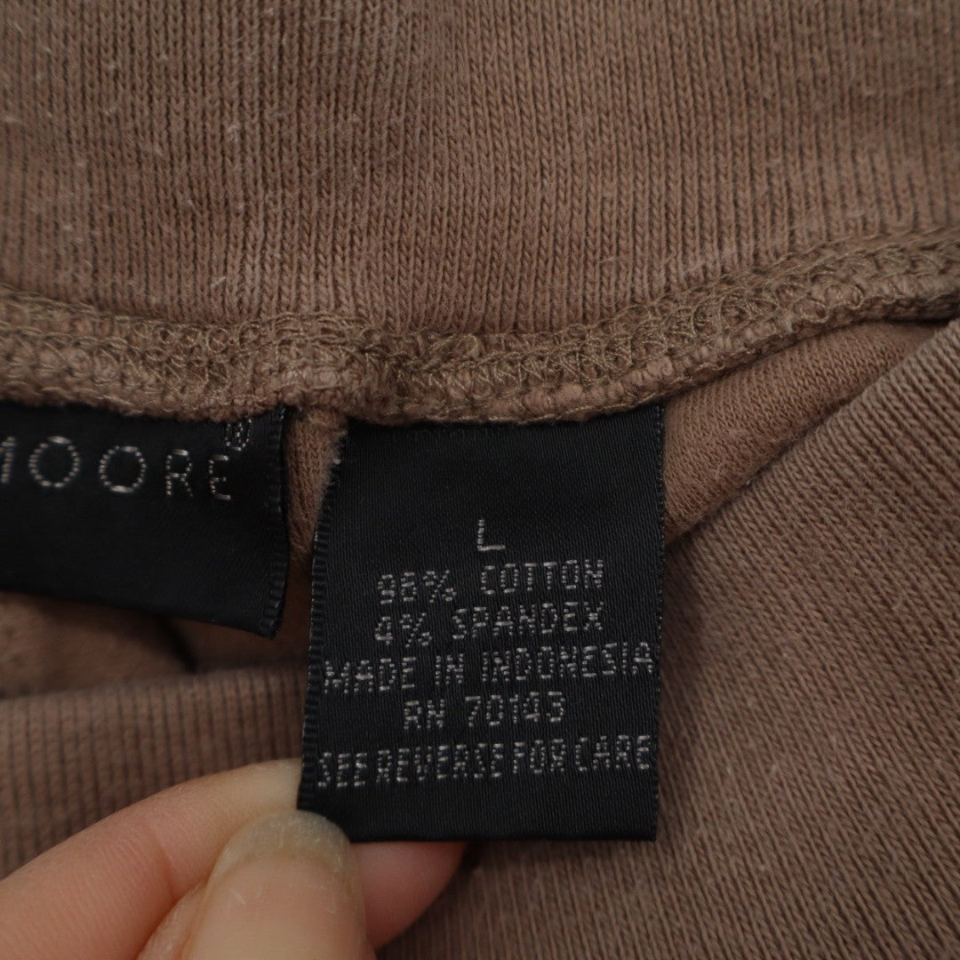 Swick & Moore Shorts Women Large Brown Knit Cotton Stretch Pull On Elastic Waist