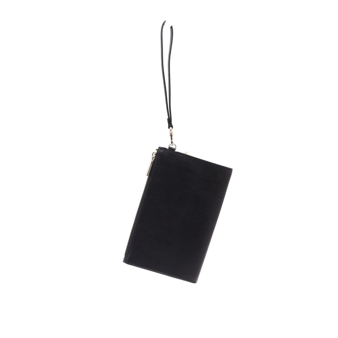 Kate Spade Staci Medium Wristlet Black Saffiano Leather Gold Hardware