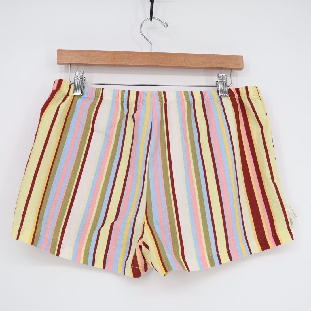 No Boundaries Shorts Womens Medium(8-10) Multi Striped Cotton Elastic Waist