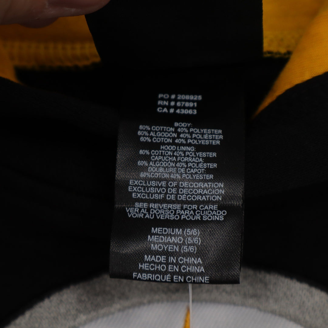 NFL Team Apparel Pittsburgh Steelers Kids Black Hoodie Yellow Lining 5/6 M